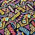 Oxford 100% Poliester Colorido Romero Britto 1,40m Para Toalhas de Mesa e Guardanapos - Imagem 7