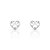 Brinco de Prata Coração Patinha Vazado com Zircônias - Imagem 1