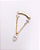 Piercing Labret com Corrente e Zircônia Navet - Ouro 14k - Imagem 1