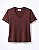 T-SHIRT ALGODÃO DECOTE V MARROM - Imagem 5
