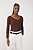 BLUSA CREPE MARROM - Imagem 1