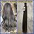 CABELO HUMANO GRISALHO LISO 55CM LIGA BEGE - Imagem 1