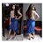 Saia Midi Jeans Moda Evangélica Azul Médio 100% - Imagem 3