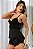 Babydoll de Cetim e Renda c/ bojo Soft | Preto - Imagem 2