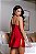 Camisola Cetim Gloss Renda Strass | Vermelha - Imagem 3