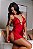Camisola Cetim Gloss Renda Strass | Vermelha - Imagem 2