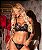 Conjunto Safira s/ Bojo em Tule Bordado | Preto - Imagem 2