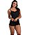 Short Doll Yza em microfibra e Renda | Preto - Imagem 1