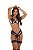 Lingerie sexy em renda c/ Perneira | Azul Marinho - Imagem 1
