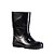 Bota Pvc Preta Sola Amarela - Imagem 1
