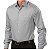 Camisa Social Masculina Cinza Manga longa Microfibra - Imagem 1