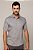 Camisa Social Masculina Cinza Manga Curta Microfibra - Imagem 1