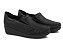 Mocassim Preto Salto Anabela Couro Elástico Usaflex  5743PL082 - Imagem 1