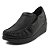 Mocassim Preto Salto Anabela Couro Elástico Usaflex  5743PL082 - Imagem 4