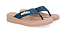 Chinelo Salto Baixo Couro Azul Esmeralda UD13001005 - Imagem 1