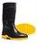 Bota Pvc Preta Solado Amarela - Imagem 1