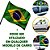 2 Bandeira Do Brasil Clássica Colorida Para Vidro Janela Do Carro Com Haste Copa 30cm x 45cm Linha premium - Imagem 1