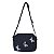 Bolsa Jeans quadrada estilosa Feminina Alça Transversal linda estampa de Borboleta detalhe corrente moda casual - Imagem 2