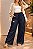 Calça Pantalona Feminina Wide Jeans Leg Cos Alto Com Elastico linda e charmosa estampa de borboleta moda - Imagem 2