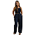 Calça Pantalona Feminina Wide Jeans Leg Cos Alto Com Elastico - Imagem 8