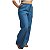 Calça Pantalona Feminina Wide Jeans Leg Cos Alto Com Elastico - Imagem 3