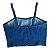 Cropped Feminino Jeans Elastano Top Alcinha linda estampa de Borboleta moda blogueira - Imagem 7