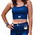 Cropped Feminino Jeans Elastano Top Alcinha linda estampa de Borboleta moda blogueira - Imagem 5
