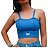 Cropped Feminino Jeans Elastano Top Alcinha linda estampa de Borboleta moda blogueira - Imagem 6
