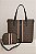 Kit 2 Bolsas Femininas Michael Kors – Shopper Grande + Transversal Média – Monograma MK Marrom com Listras - Imagem 1