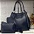 Kit 3 Itens Femininos Colcci Premium – Bolsa Grande + Bolsa Pequena + Carteira com Alça de Mão – Preto com Logo em Relevo - Imagem 2