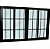 VITRO 4 FOLHAS COM GRADE BLACK - ALUMÍNIO NOBRE - Imagem 1