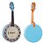 Banjo Rozini Elétrico Azul Caixa Larga Rj11 - Imagem 1
