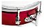 Kit Tamborim Vermelho De Esteira Com Suporte Reto Torelli - Imagem 5