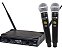 Microfone Sem Fio Duplo Uhf Lyco Uh02mm - Imagem 1