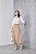 Saia Midi Evasê Caqui Sarja Elegante Moda Evangélica Feminina - Imagem 6
