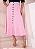 Saia Colors Rosa Midi Com Botões Moda Feminina - Imagem 3