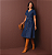 Vestido Jeans Midi Rodado com Botões e Cinto Feminino - Imagem 1