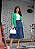 Saia Midi em Jeans com Camadas Volumosas - Imagem 1