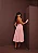 Saia Midi Rosa Sarja Rodada Moda Feminina - Imagem 3