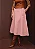 Saia Midi Rosa Sarja Rodada Moda Feminina - Imagem 2