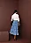 Saia Midi Jeans Rodada Babados Moda Feminina - Imagem 3