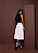 Saia Midi Branca  Rodada Botões Moda Feminina - Imagem 3