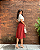 Saia Midi Vermelho  Rodada Botões Moda Feminina - Imagem 2
