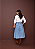 Saia Jeans Midi Evase Bolsos Moda Feminina - Imagem 2