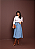 Saia Jeans Midi Evase Bolsos Moda Feminina - Imagem 3