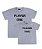 Kit Pai/Mãe e Filho 02 Camisetas Cinzas Player One and Two - Imagem 1