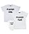 Conjunto Família 02 Camisetas Brancas e 01 Body Branco Player One, Two e Three - Imagem 1