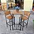 Conjunto Bistrô com Mesa Quadrada e 2 Banquetas em Madeira de Demolição e Ferro Sudeste Rústico - Imagem 2