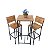 Conjunto Bistrô com Mesa Quadrada e 2 Banquetas em Madeira de Demolição e Ferro Sudeste Rústico - Imagem 4