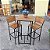 Conjunto Bistrô com Mesa Quadrada e 2 Banquetas em Madeira de Demolição e Ferro Sudeste Rústico - Imagem 5